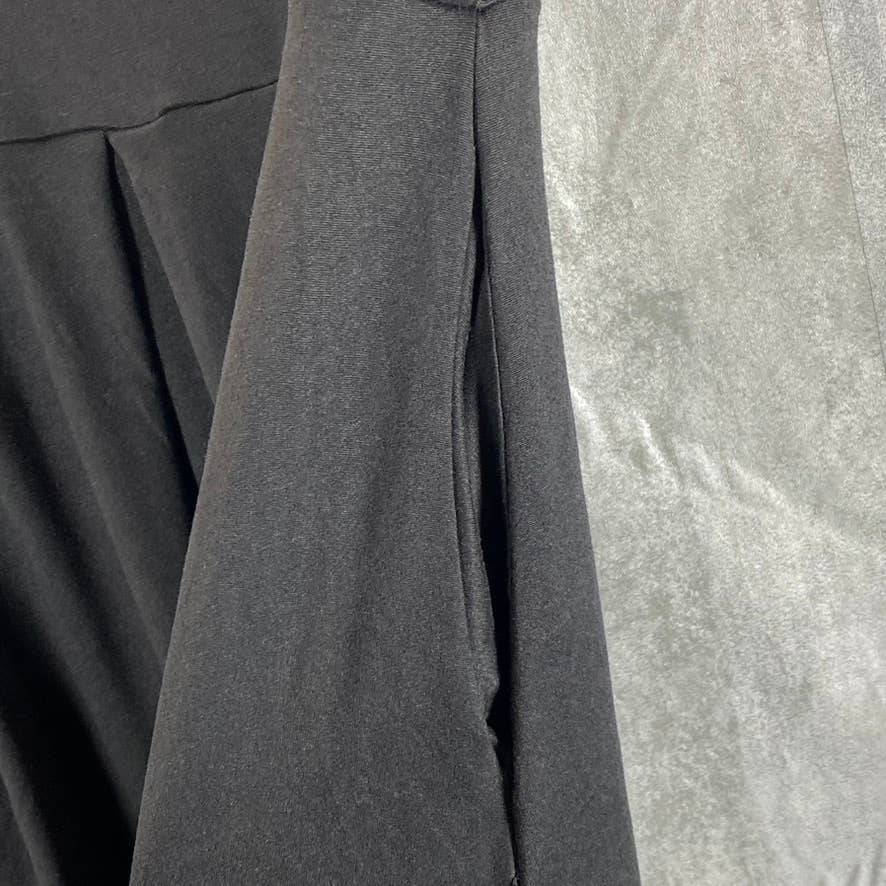 24SEVEN COMFORT Women's Black Short Sleeve Pocket Detail Midi Dress SZ L