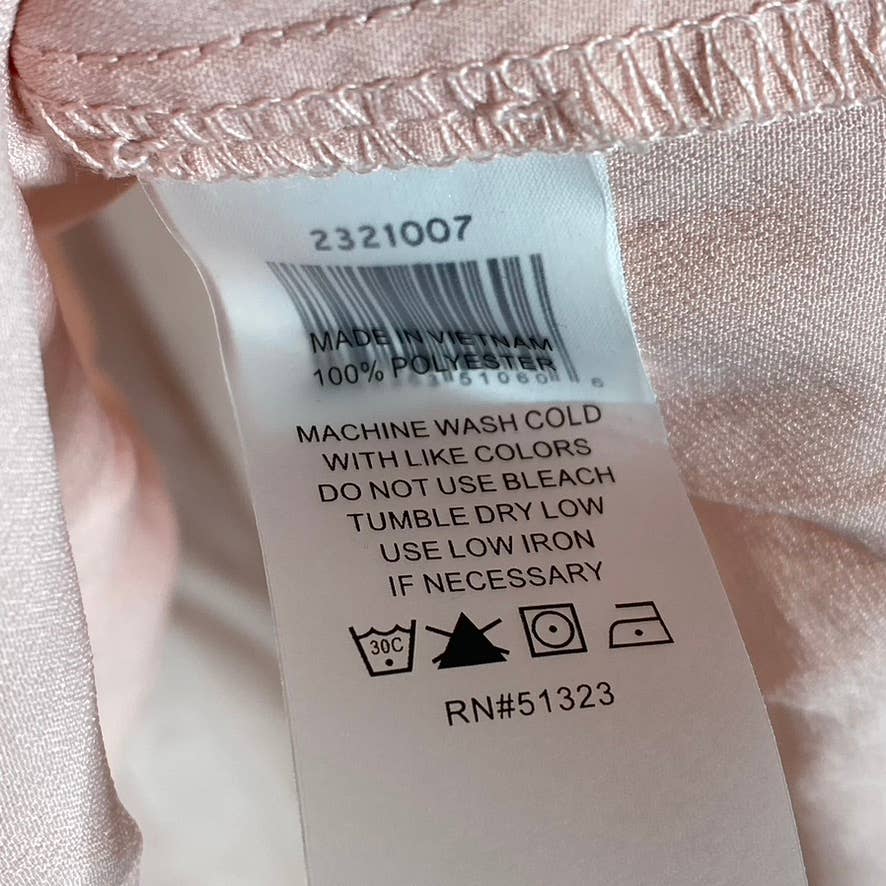 RILEY & RAE Women's Light Rose Iris Puff-Shoulder 3-4 Sleeve Button-Up Top SZ XL