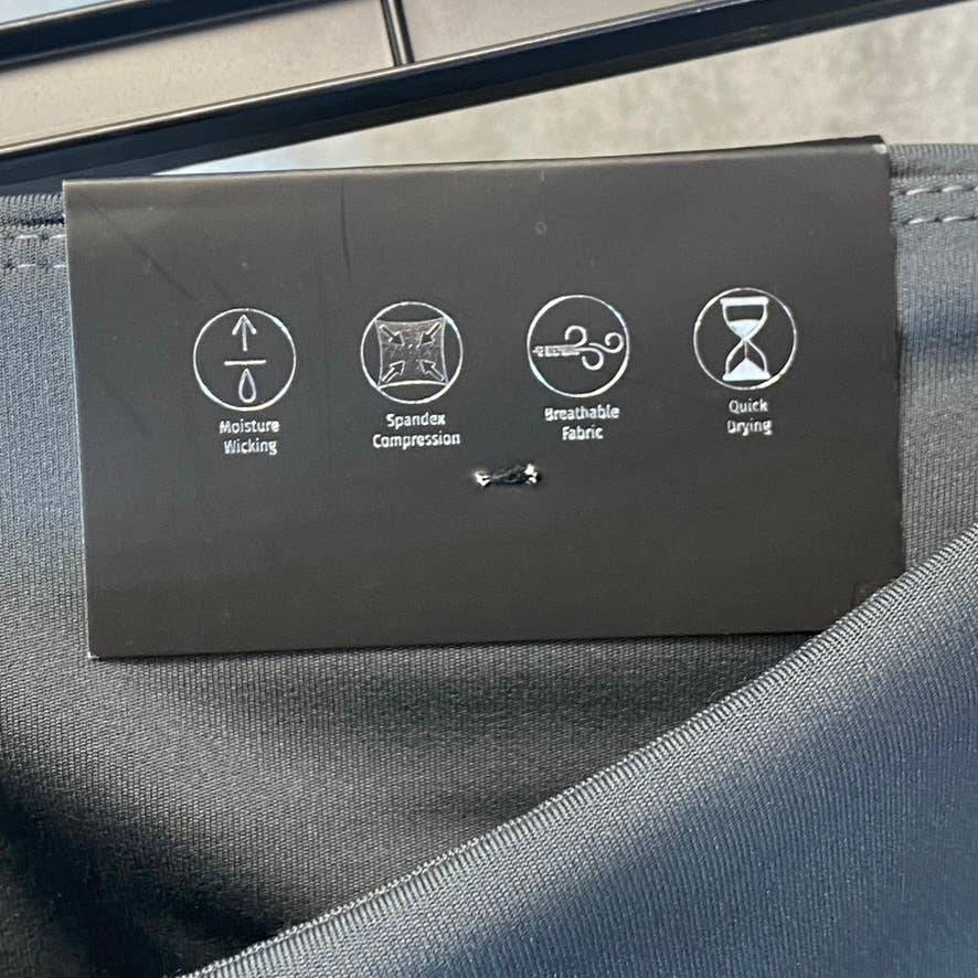 KAY UNGER Women's Dark Grey High-Waist Tummy Control Mesh Cuff Pull-On Leggings SZ S