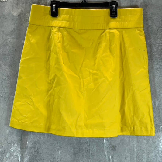 INC X ADE SAMUEL Women's Fresh Lemon Flap-Pocket Elastic Waist Sateen Skirt SZ L