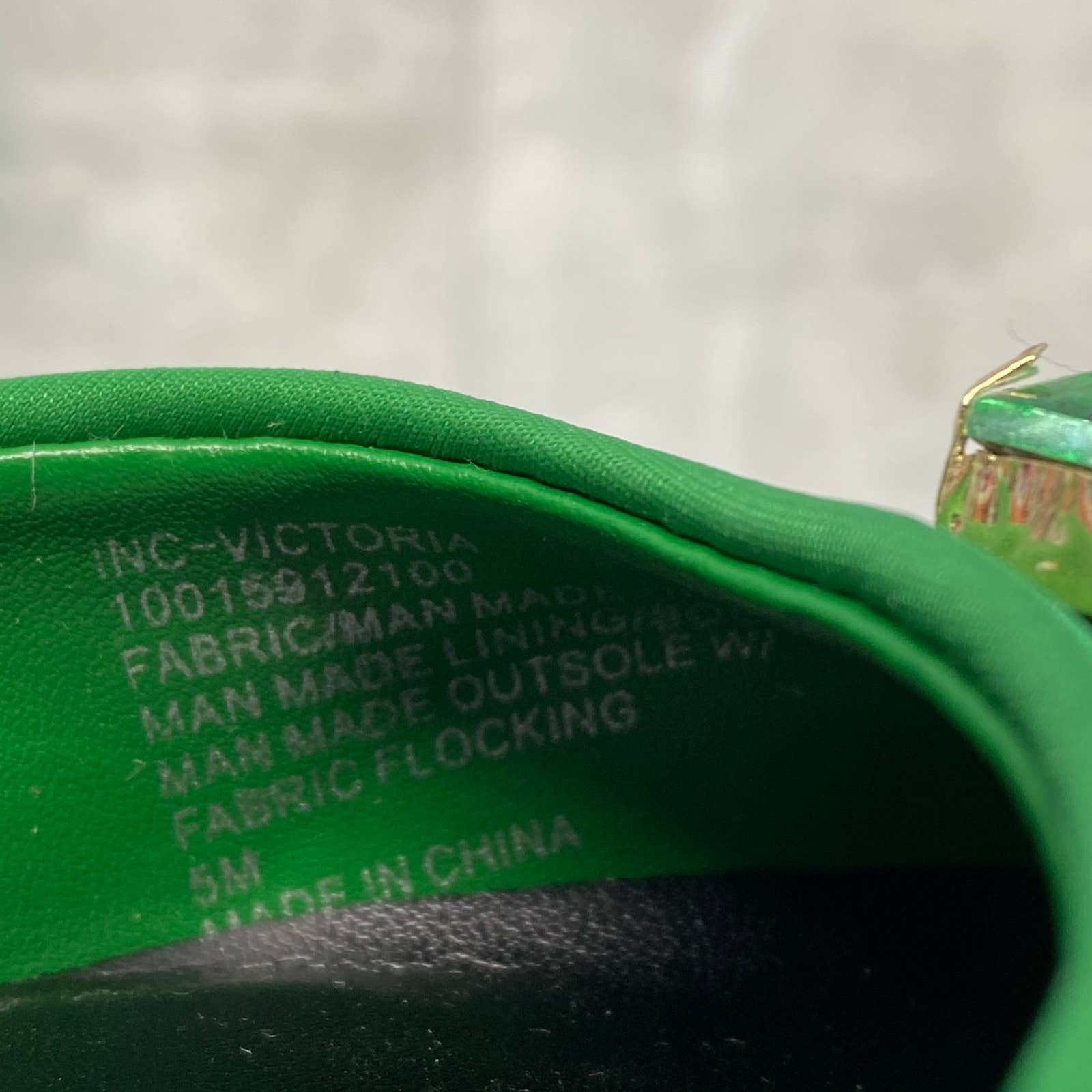 INC INTERNATIONAL CONCEPTS X MATEO Women's Green Victoria Gemstone Pumps SZ 5