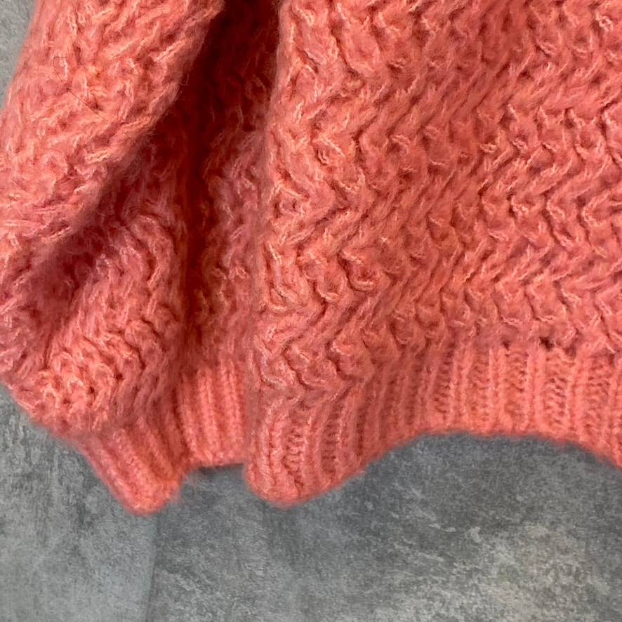 VERO MODA Women's Geranium Pink Freja Balloon Long Sleeve Crewneck Sweater SZ S