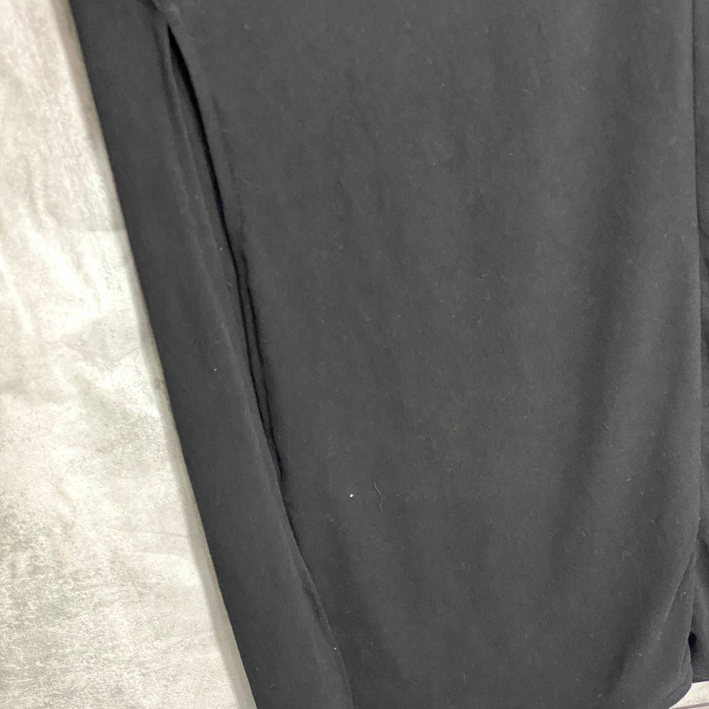 24SEVEN COMFORT APPAREL Solid Black Fitted Long Sleeve Side Slit Maxi Dress SZ XL