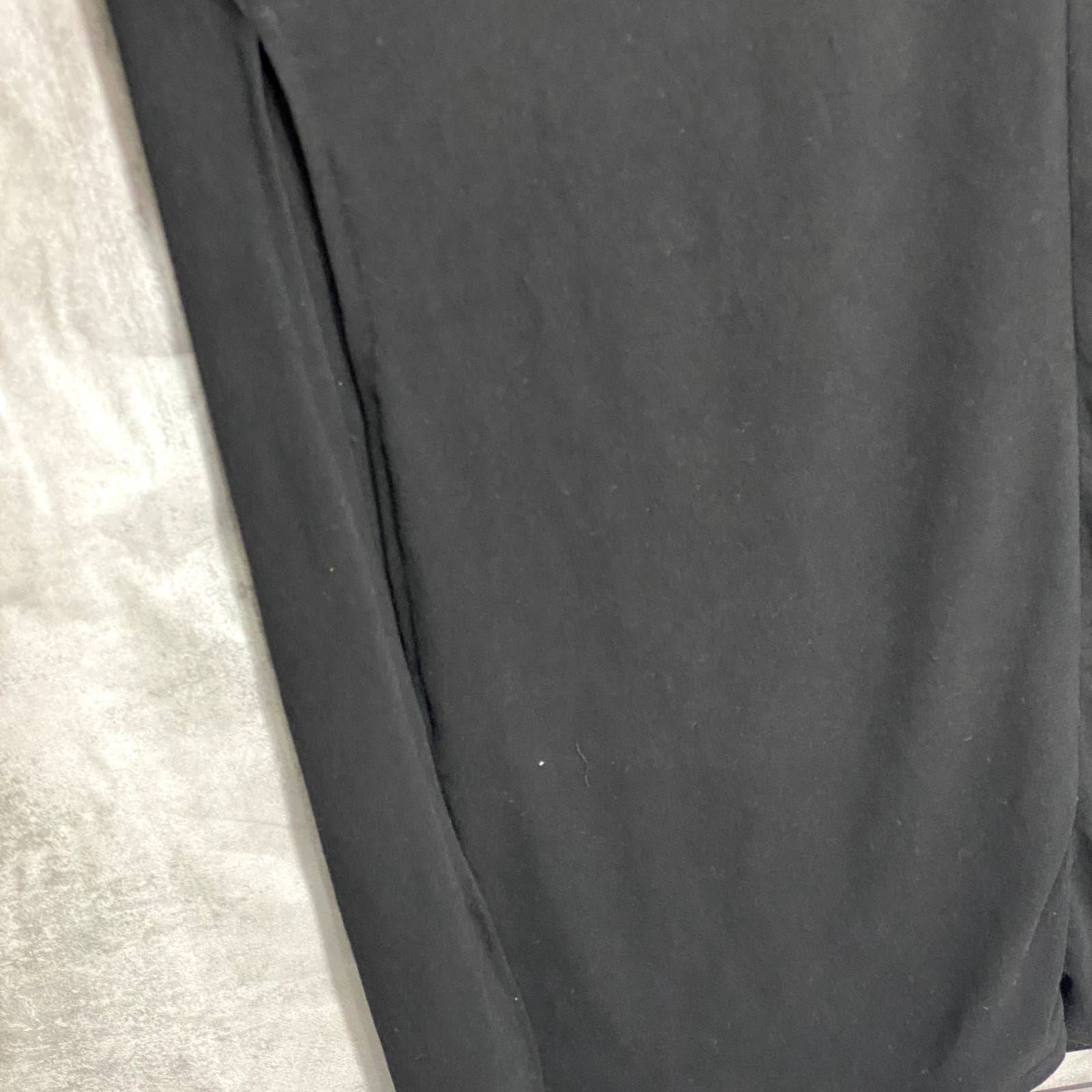 24SEVEN COMFORT APPAREL Solid Black Fitted Long Sleeve Side Slit Maxi Dress SZ XL