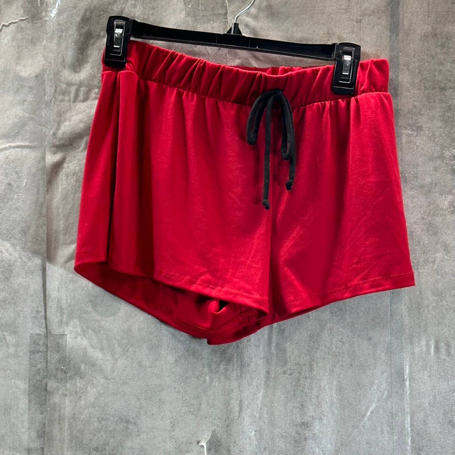 COZY ROZY Women's White/Red Let It Snow 2-Piece Short Holiday Pajamas SZ M