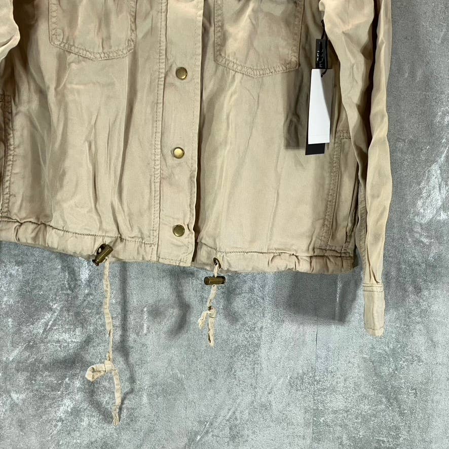 BALCK TAPE Women's Light Stone Mock-Neck Drawstring Utility Full-Zip Jacket SZXS