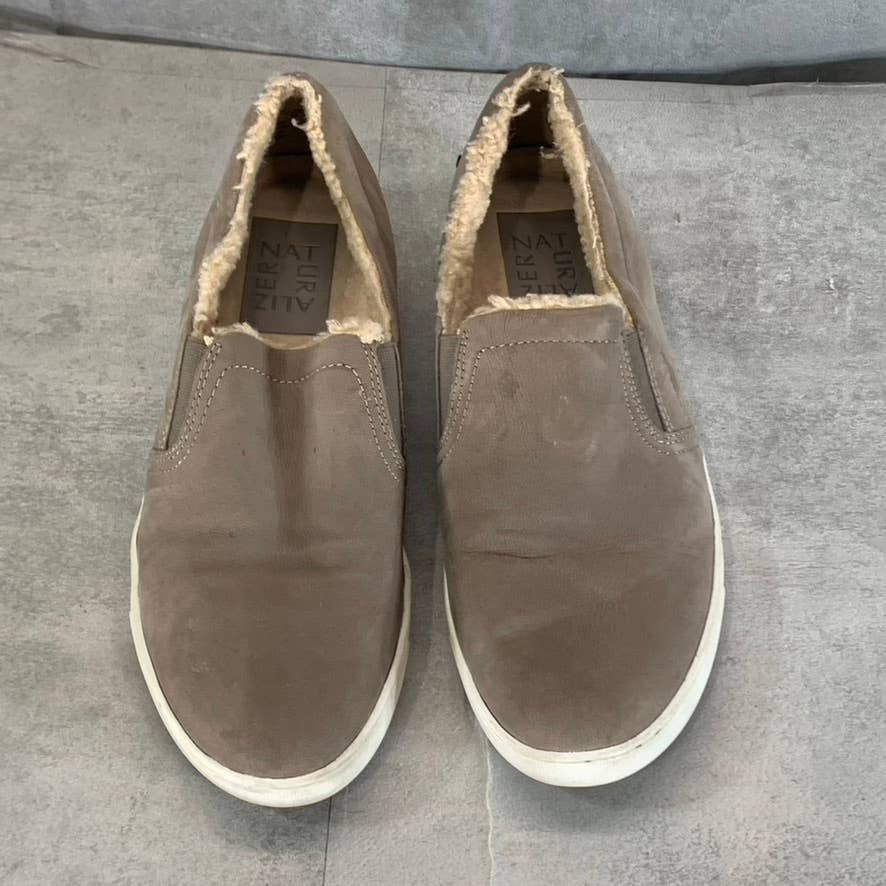 NATURALIZER Women's Modern Grey Leather Marianne Cozy Slip-On Sneakers SZ 10