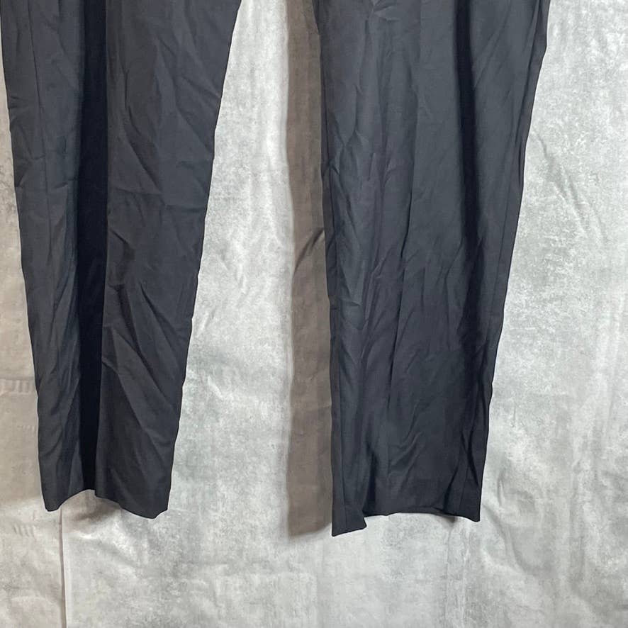 CALVIN KLEIN Men's Solid Black Slim-Fit Flat Front Dress Pants SZ 38X32