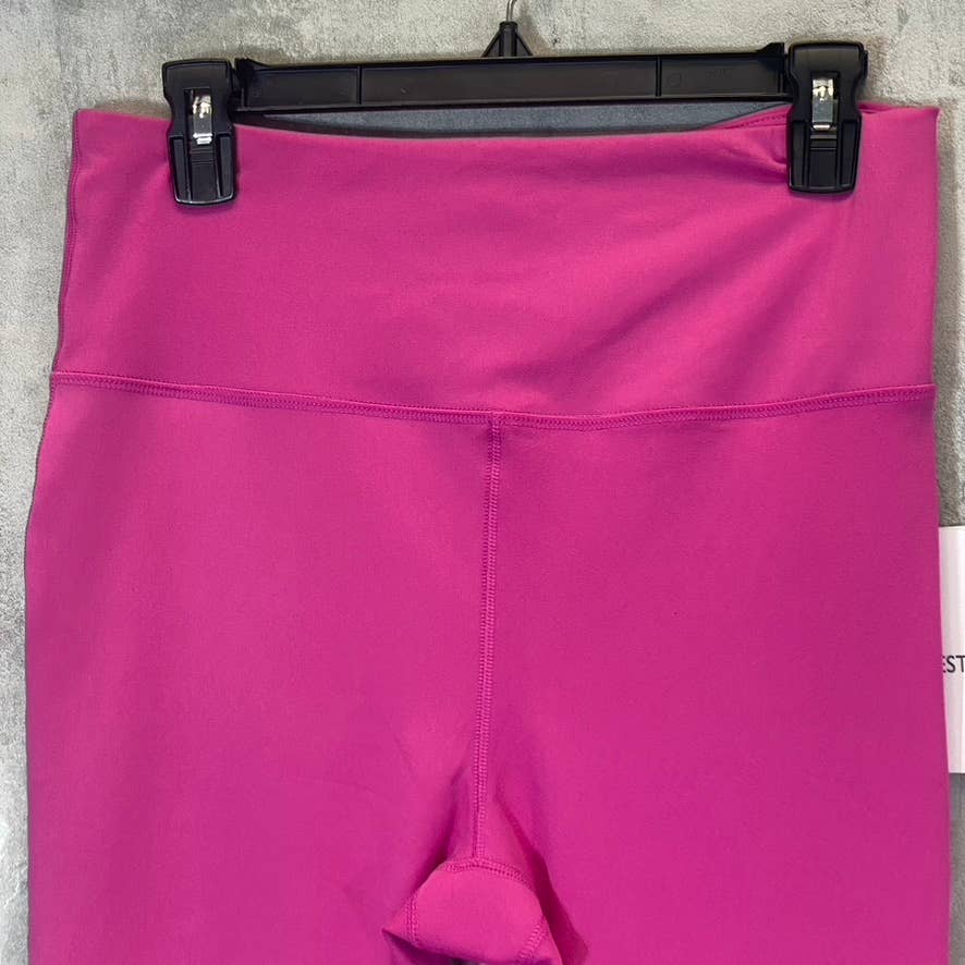 NINE WEST Women's Pink Beauty Crapped Zipper Hem Pull-On Stretch High-Waist Active Leggings SZ L