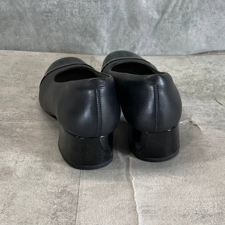 CLARKS COLLECTION Women's Black Combo Marilyn Sara Block-Heel Pumps SZ 6