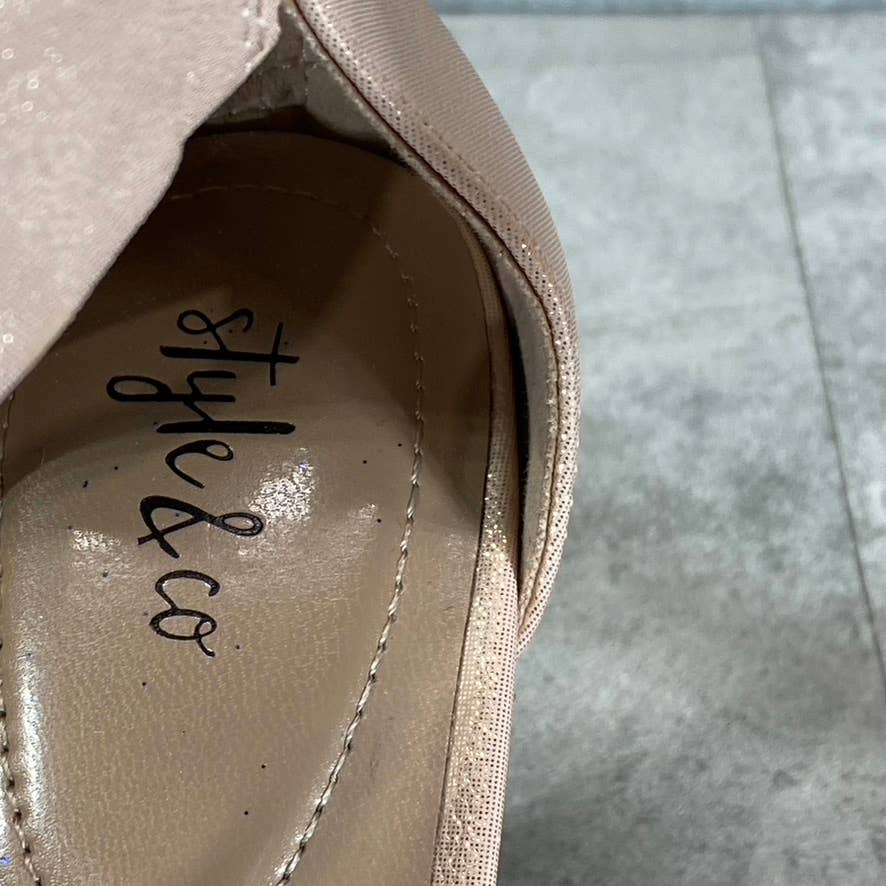 STYLE & CO Women's Blush-Silver Embellished Phillyis Two-Piece Evening Sandals