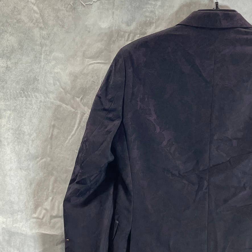 ALFANI Men's Black-Purple Floral Short Slim-Fit Stretch Two-Button Sport Coat