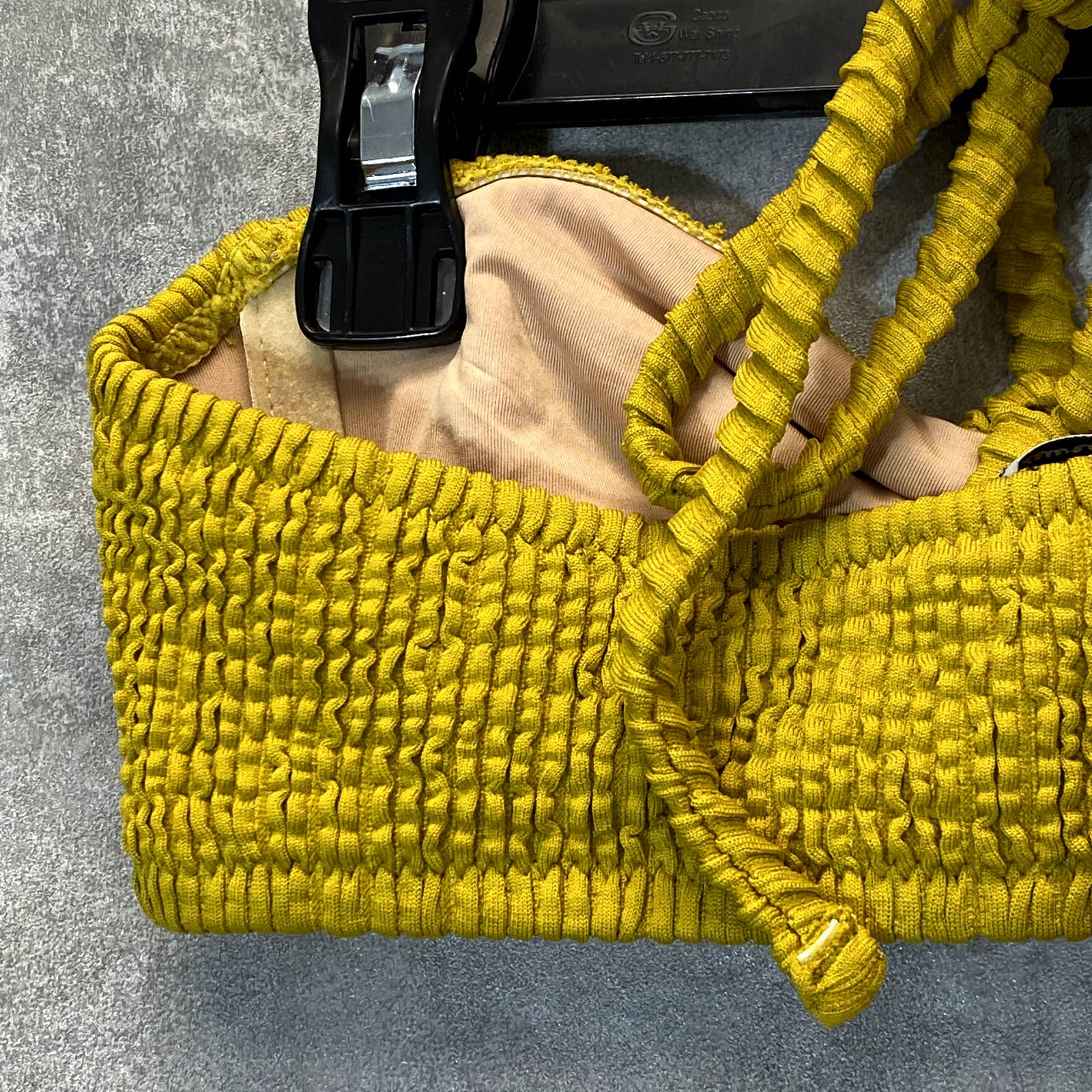 MADEWELL Women's Golden Meadow Second Wave Textured Bandeau Bikini Top SZ XXS