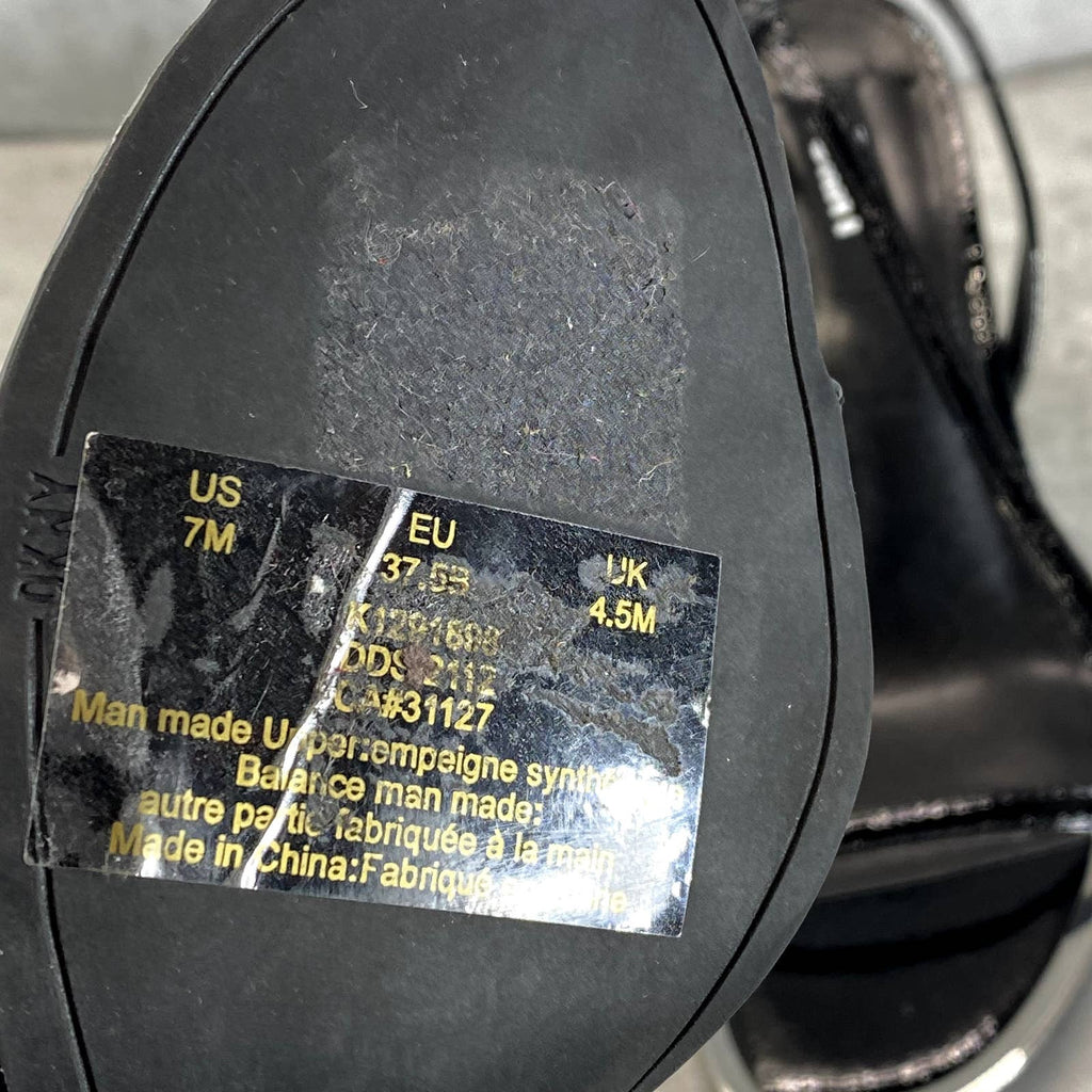 DKNY Women's Black Danielle Square-Toe Strappy Stiletto Dress Sandals SZ 7