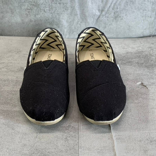 TOMS Women's Black Recycled Canvas Alpargata Square-Toe Slip-On Casual Shoes SZ  9