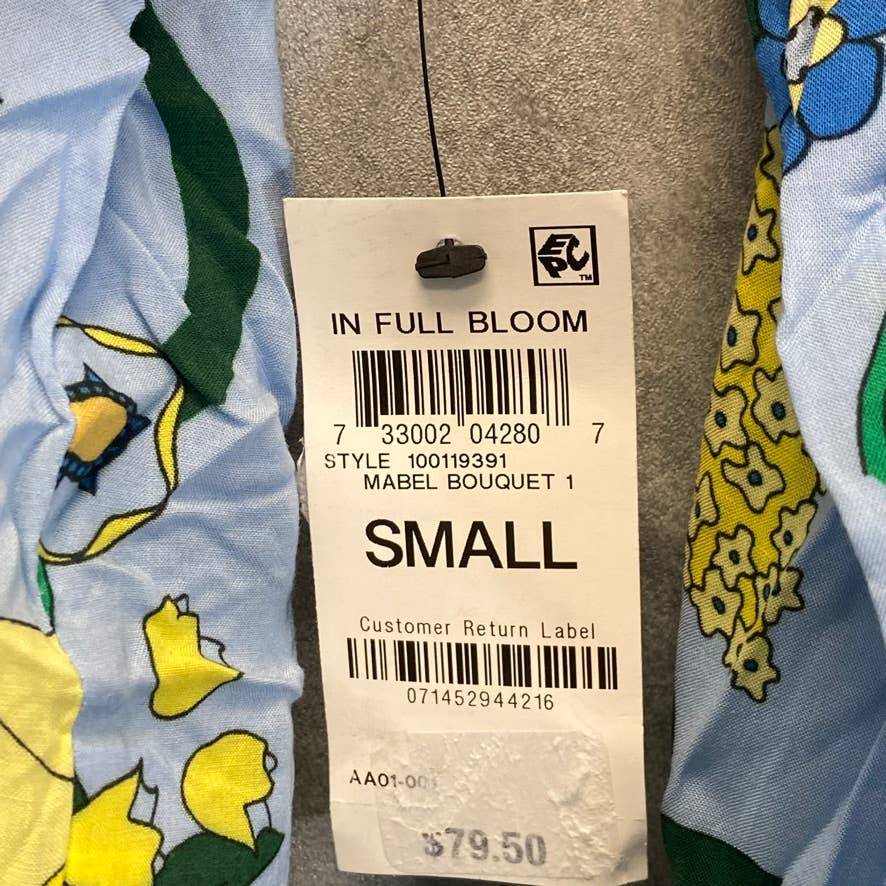 INC INTERNATIONAL CONCEPTS Women's Mabel Bouquet Printed Mock Neck Ruffled Top SZ S