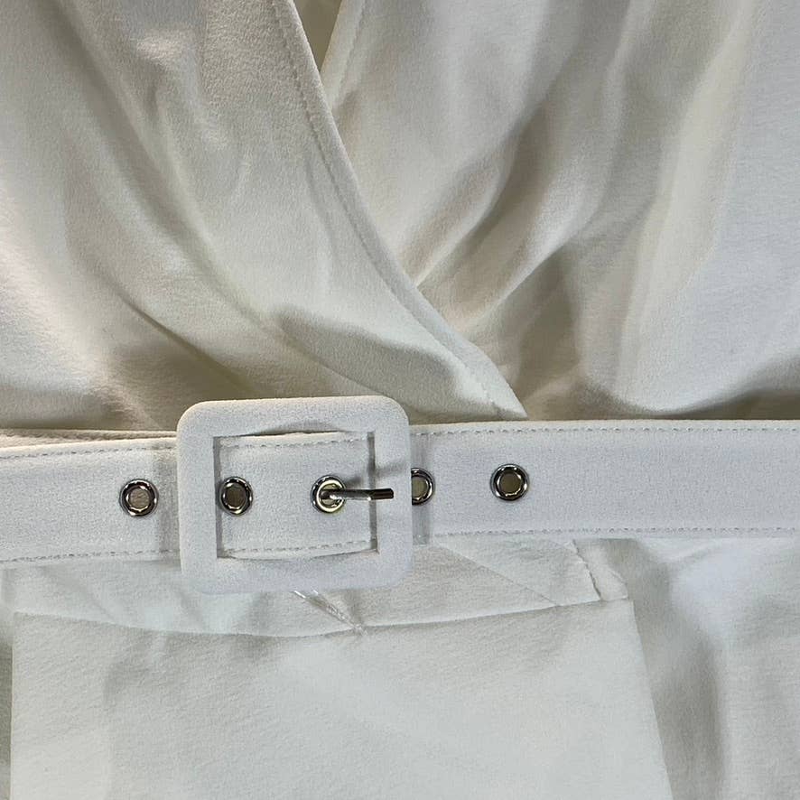 TAHARI ASL Women's Ivory Asymmetrical Belted Wrap Blazer SZ 14