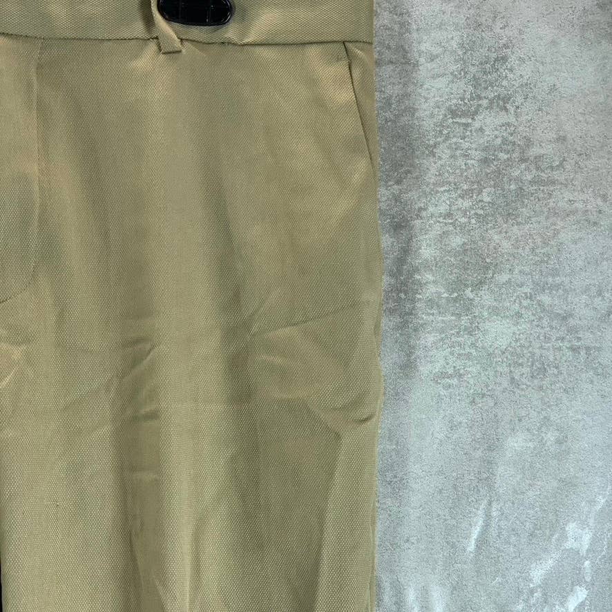 PERRY ELLIS PORTFOLIO Men's Tan Mini Check Slim-Fit Stretch Dress Pants SZ 36X32