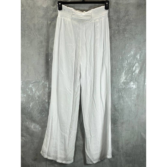 INC INTERNATIONAL CONCEPTS Women's Bright White Smocked Drawstring-Waist Pants