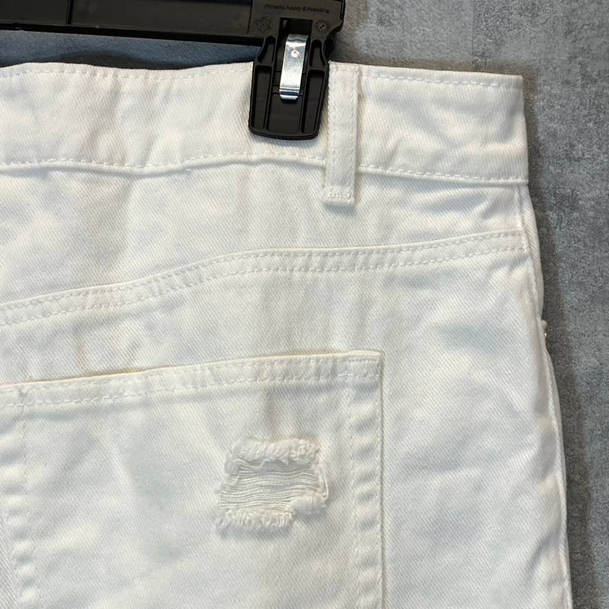 AFRM Women's White Luisa Distressed High-Rise Ankle Crop Skinny Denim Jeans SZ32