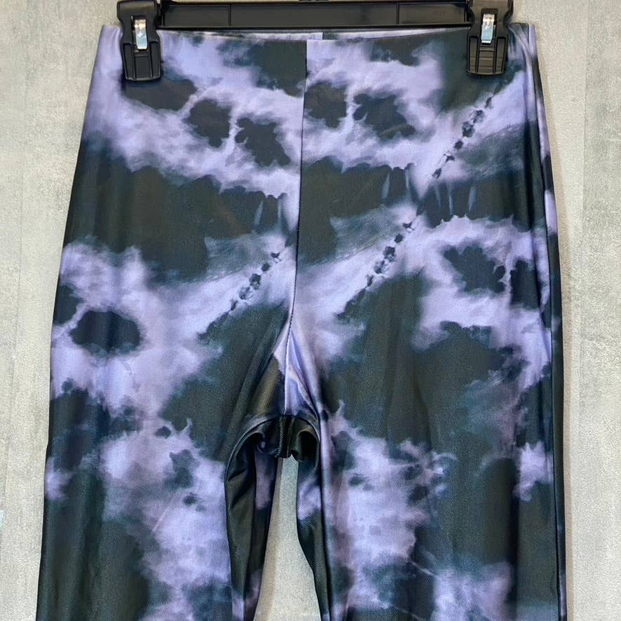 TOPSHOP Women's Petite Black/Purple Tie-Dye Wide Leg Pull-on Pants SZ 8