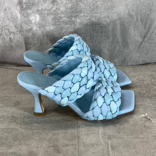 MARC FISHER Women's Blue Toree Woven Square-Toe Heeled Dress Sandals SZ 6.5