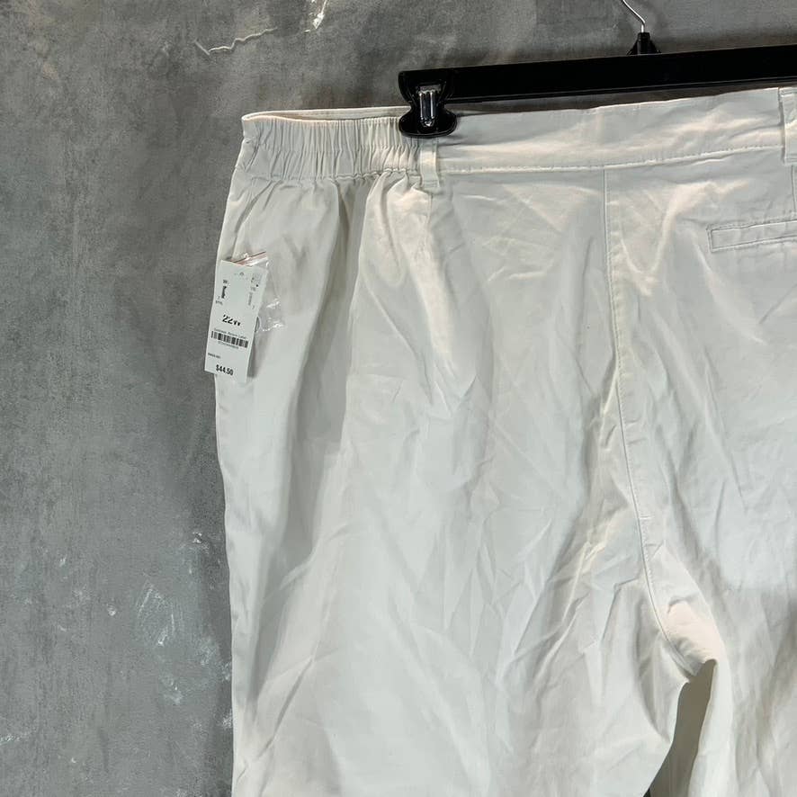 KAREN SCOTT Women's Plus Bright White Comfort-Waist Capri Pants SZ 22W