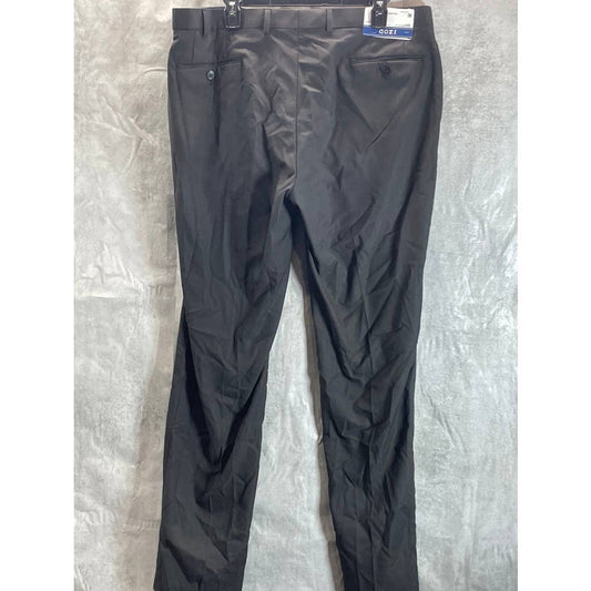 IZOD Men's Solid Black Classic-Fit Flat Front Suit Pants SZ 38X32