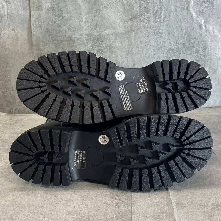 OLIVIA MILLER Women's Black Elizabeth Chain Lace-Up Combat Boots SZ 8.5