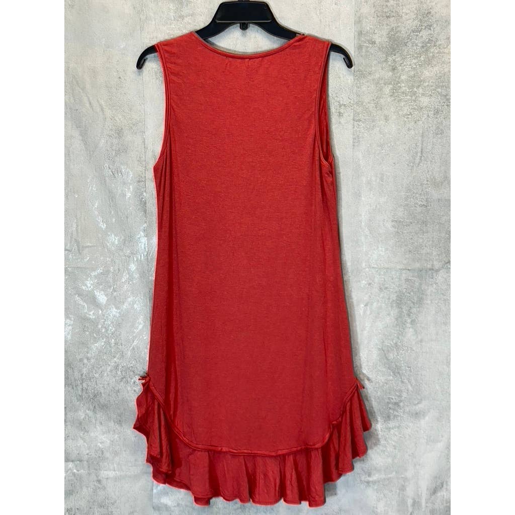 MAX STUDIO Women's Hscarlet Sleeveless Ruffled Hem Mini Dress SZ L