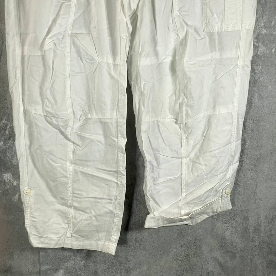 TOMMY HILFIGER Women's Plus White Mid-Rise Alton Cargo Drawstring Pants SZ 3X