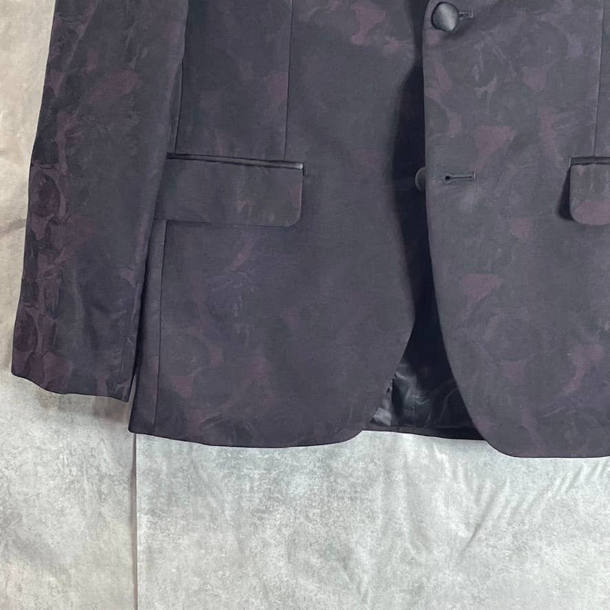 ALFANI Men's Black-Purple Floral Short Slim-Fit Stretch Two-Button Sport Coat