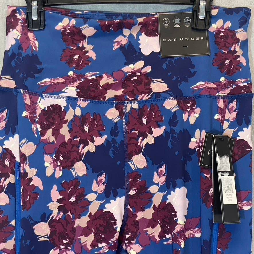 KAY UNGER Women's Ninfee Blue Printed High-Waist Tummy Control Pull-On Leggings SZ XL