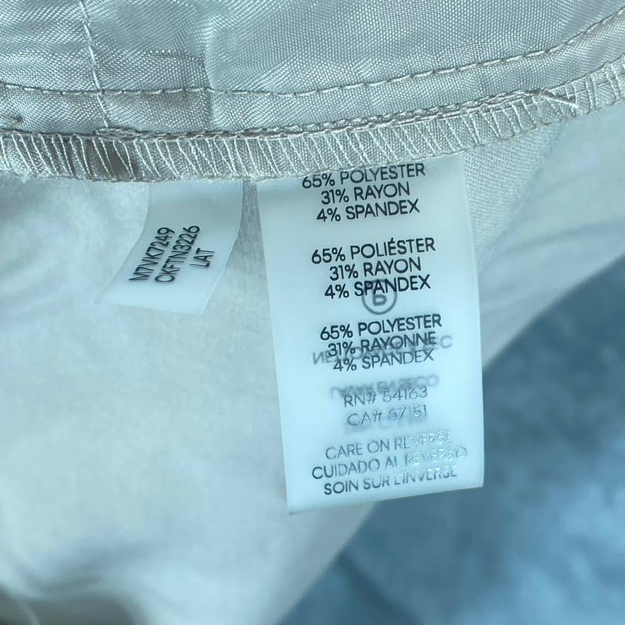 CALVIN KLEIN Women's Latte Zip-Pocket Mid-Rise Straight-Leg Pants SZ 4