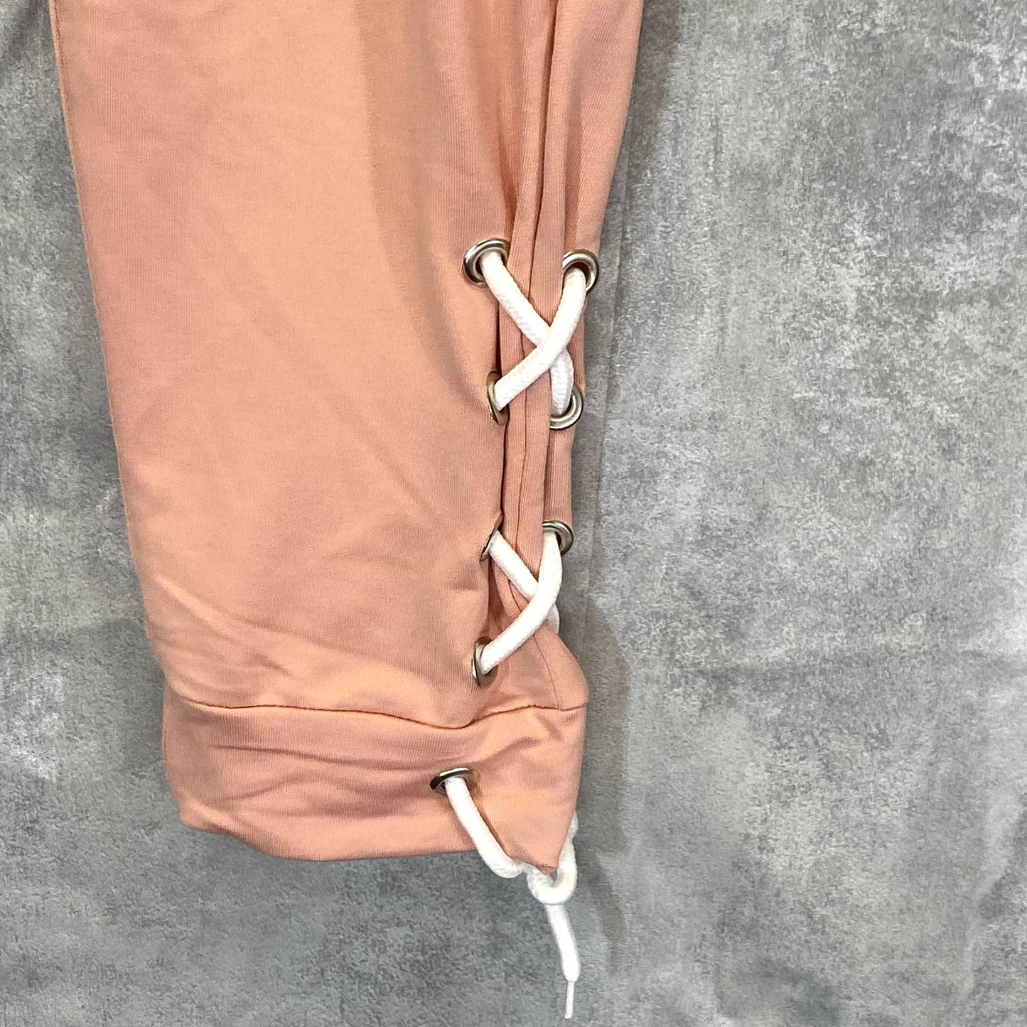 KAY UNGER Women's Peach Tie Hem Drawstring Pull-On Jogger Pants SZ L