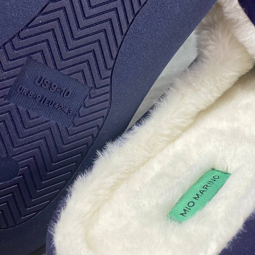 MIO MARINO Navy Cuddles Memory Foam Slippers SZ 9-10