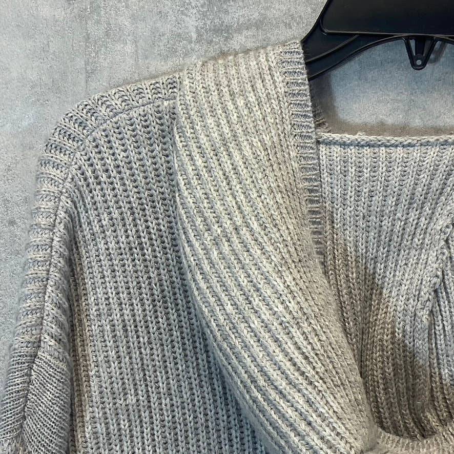 TOPMAN Men's Gray Ribbed Hooded Pullover Sweater SZ XS