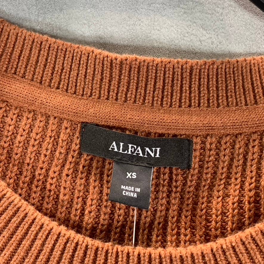 ALFANI Women's Peanut Brittle Scoop-Neck Cap-Sleeve Pullover Sweater SZ XS