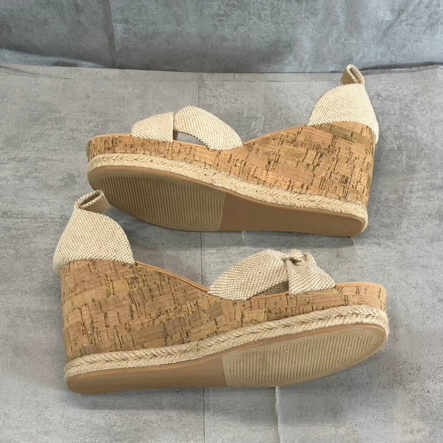 MADDEN GIRL Women's Oatmeal Multi Colette Open-Toe Wedge Platform Sandals SZ 9.5