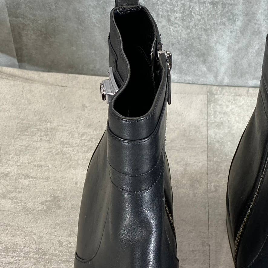 MICHAEL MICHAEL KORS Women's Black Leather Padma Strapped Block-Heel Booties SZ8