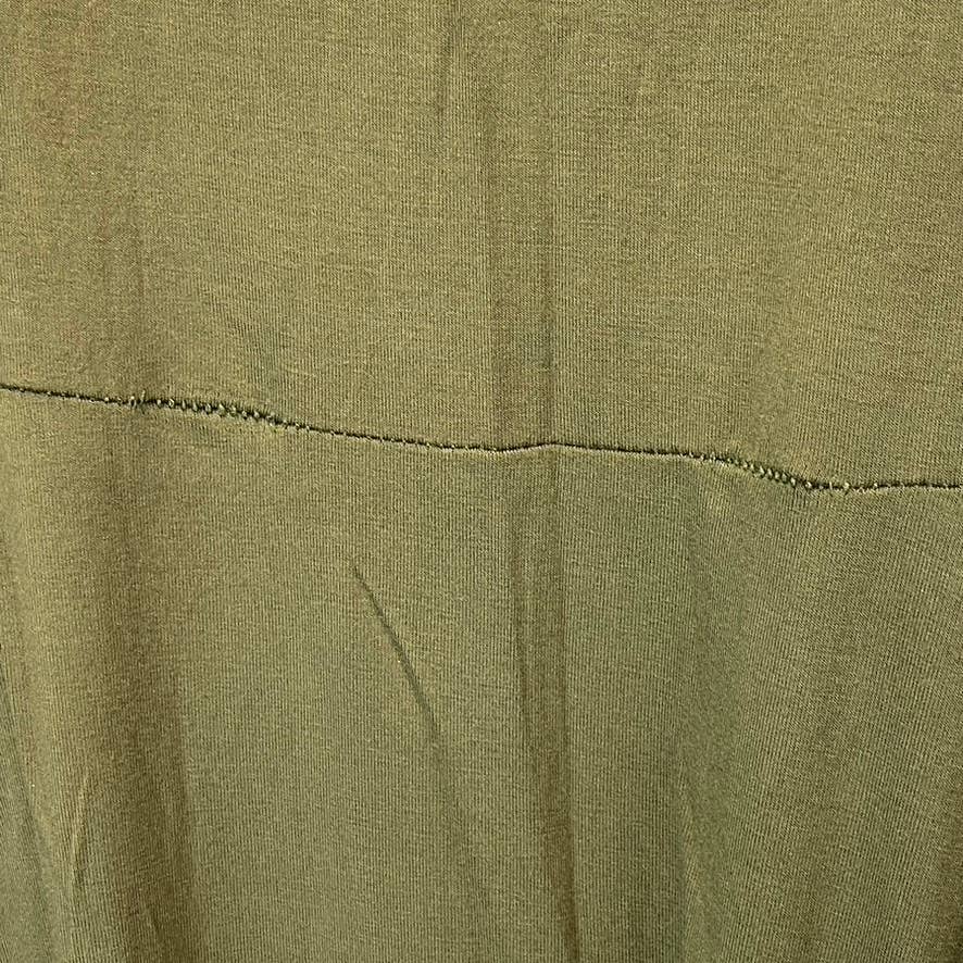 RDI Women's Olive Mock Neck Puff Short Sleeve Tie Waist Fit & Flare Mini Dress SZ S