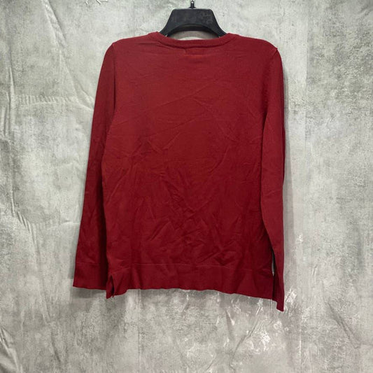STYLE & CO Merlot Long Sleeve Crewneck Pullover Sweater SZ M