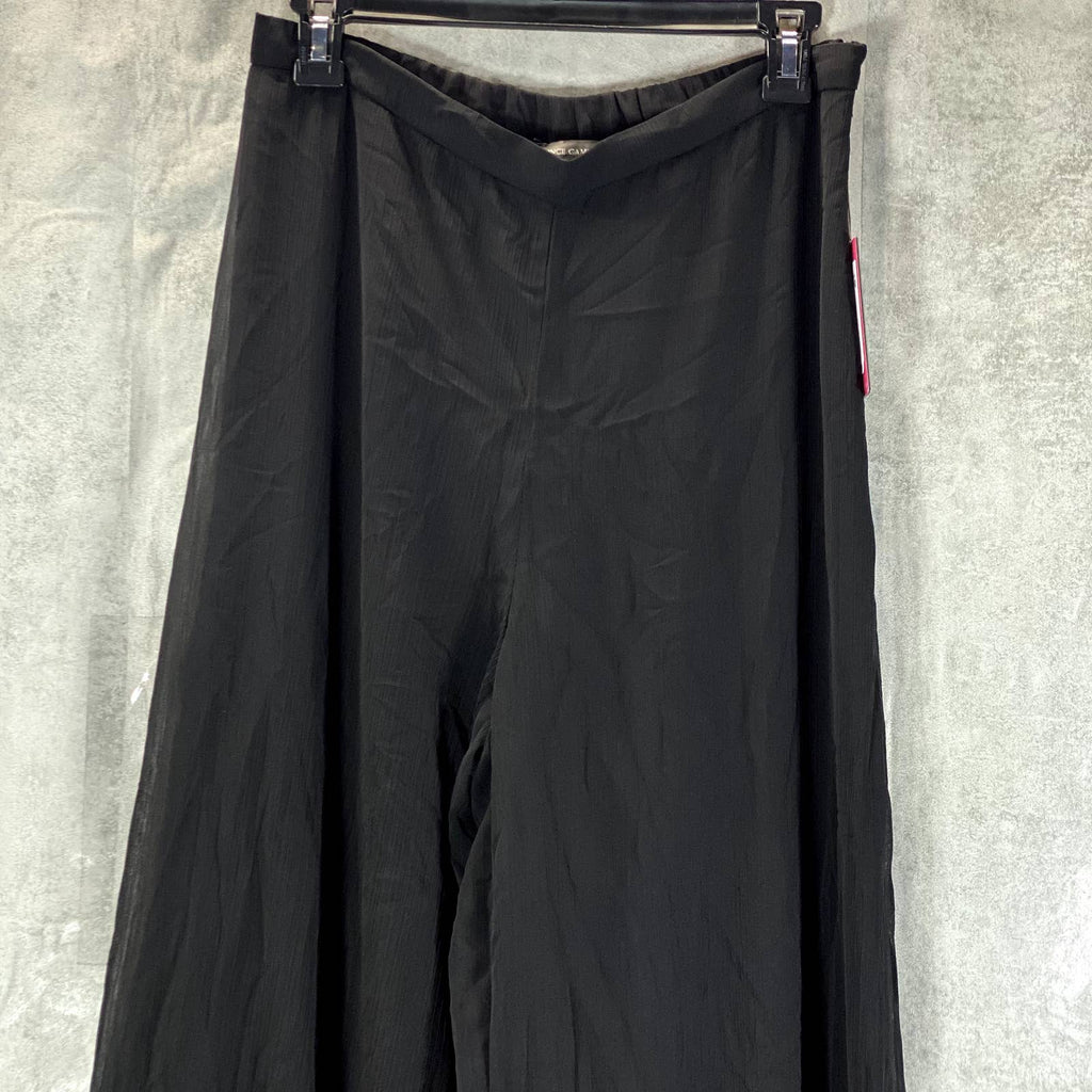 VINCE CAMUTO Women's Black Wide-Leg Yoryu Relaxed-Fit Pull-On Pants SZ M