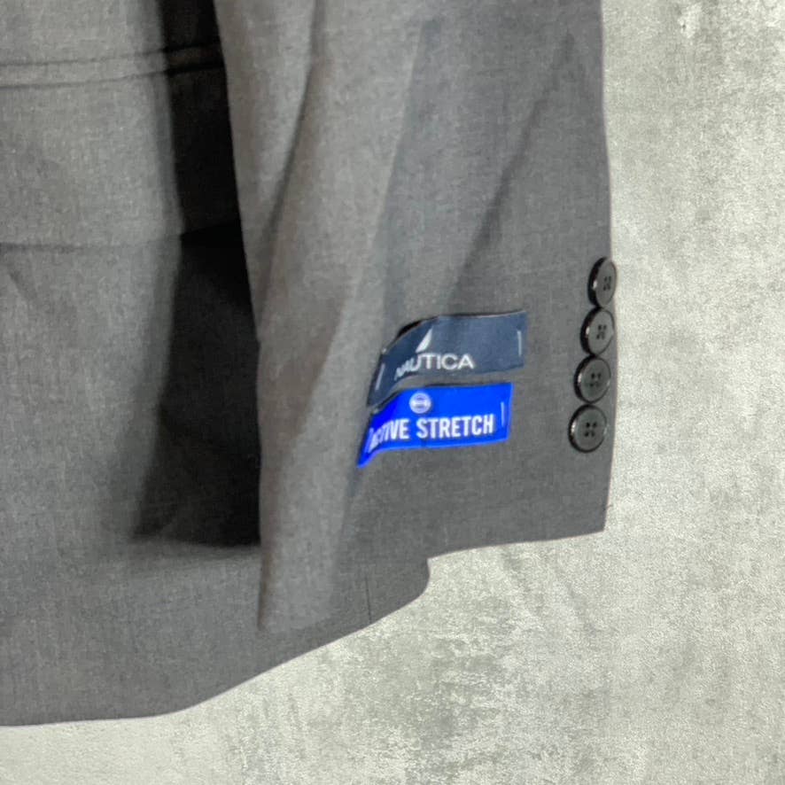 NAUTICA Men's Charcoal Short Modern-Fit Two-Button Bi-Stretch Suit Jacket SZ 42S