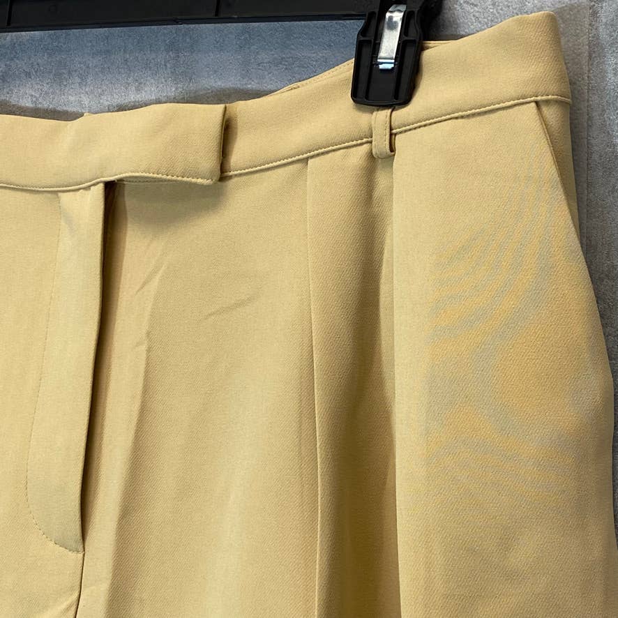 AND NOW THIS Women's Camel Brown Pleated Wide Leg Pants SZ XL