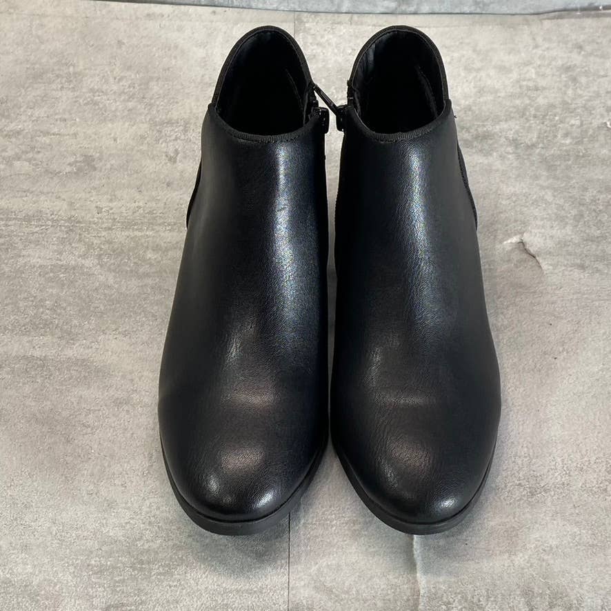 STYLE & CO Women's Black Wileyy Almond-Toe Block-Heel Ankle Booties SZ 6.5
