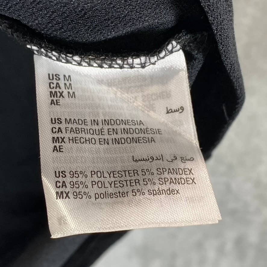 ALFANI Women's Deep Black Pleated Crewneck Cap-Sleeve Top SZ M