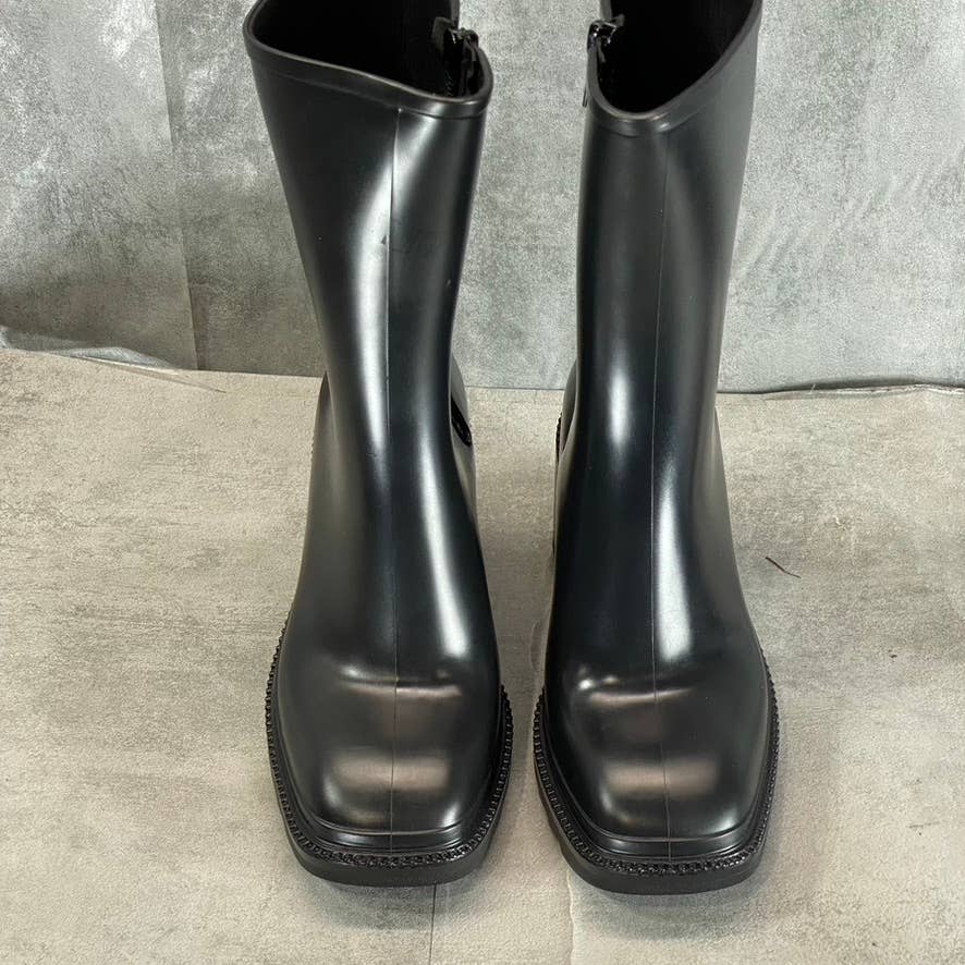 INC INTERNATIONAL CONCEPTS Women's Black Everett Square-Toe Rain Boots SZ 10