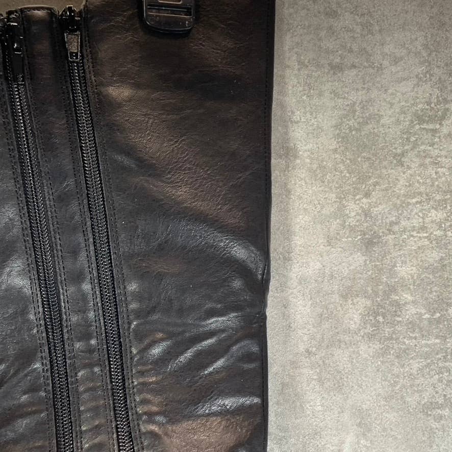 EASY STREET Women's Black Faux-Leather Jewel Knee-High Riding Boots SZ 7.5