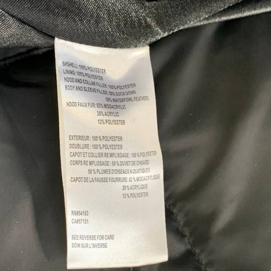 CALVIN KLEIN Solid Black Detachable Faux-Fur Hooded Full-Zip Puffer Jacket SZ S